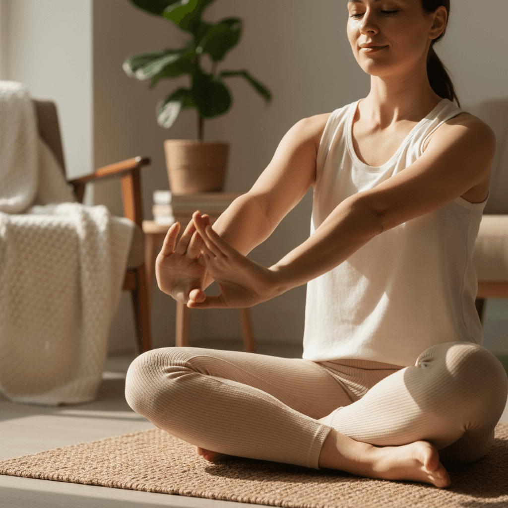 Assisted stretching session in a bright Asheville studio